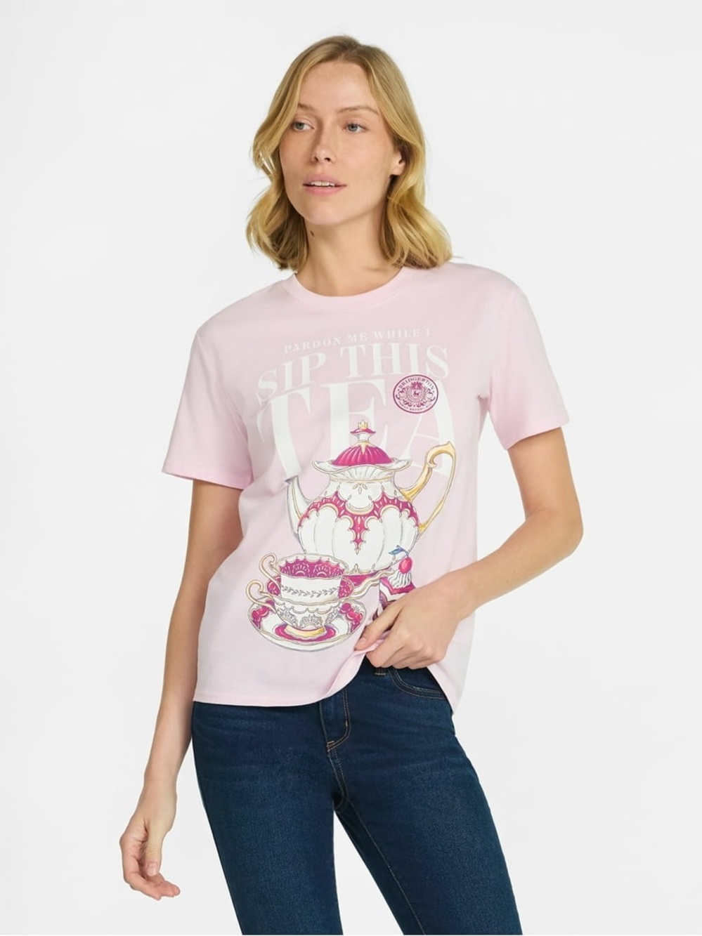 Bridgerton Pink Tea-Graphic Short-Sleeve Women's Tee